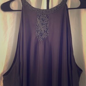 Grey tunic sleeveless blouse